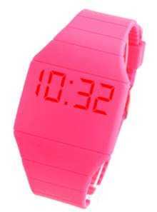 MO-119 montre LED bracelet PVC rose