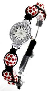 MO-040 montre femme corde strass rouge